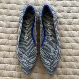 Retired Rothy’s The Point Gray Zebra,  Luxury Ballet Flats